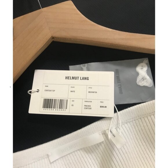 Helmut Lang Contour Banded-Sleeve Top in White - XS - NWT - Picture 6 of 9